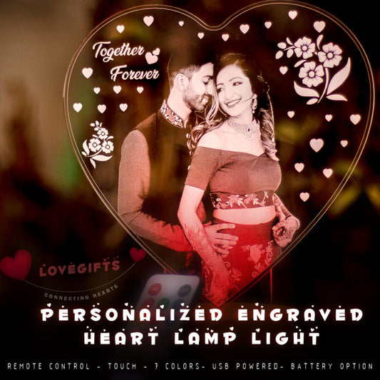 Personalized Engraved Heart Lamp