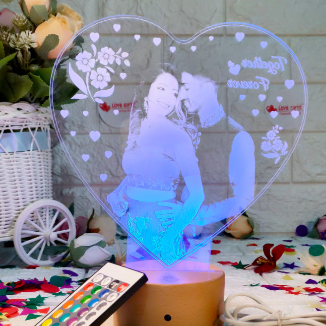 Personalized Engraved Heart Lamp